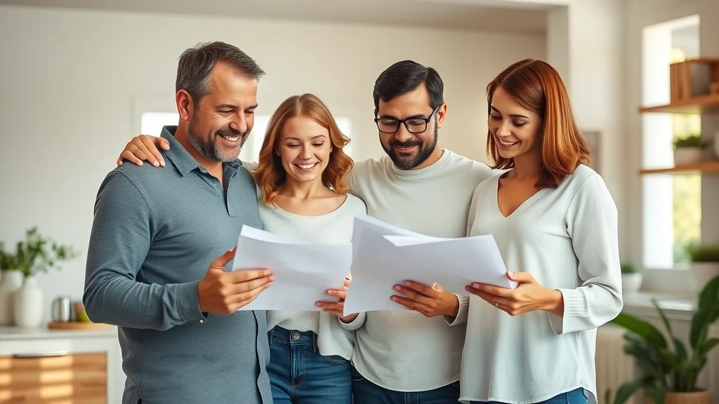 Family reviewing investment statements and discussing compounding savings for generational wealth
