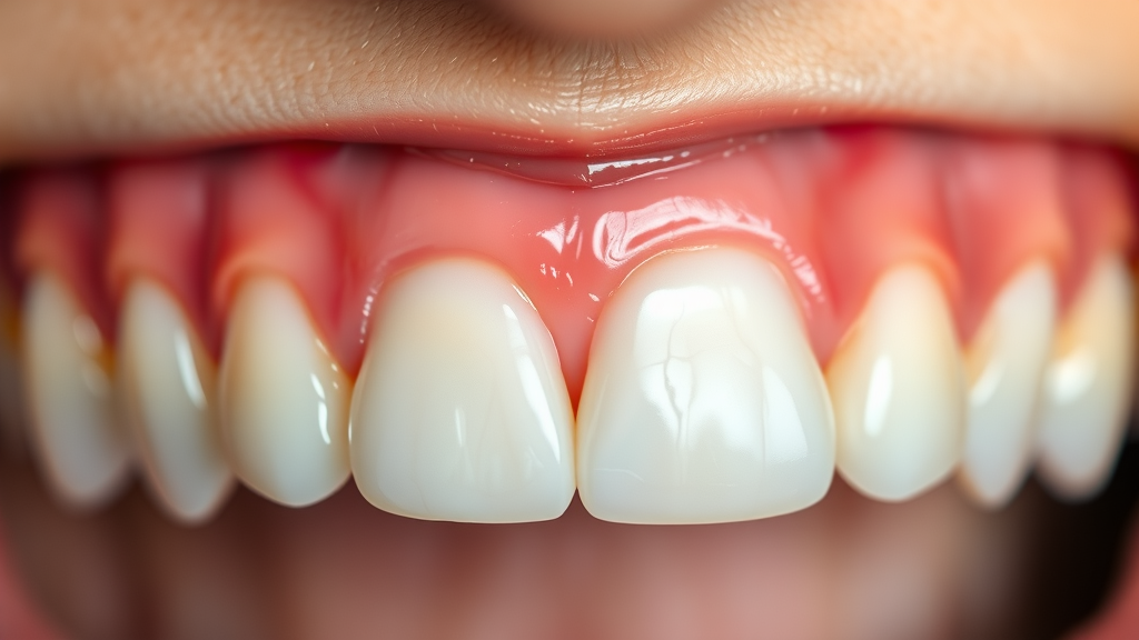 a close-up color photo of healthy gums, showcasing the importance of preventing periodontal disease.