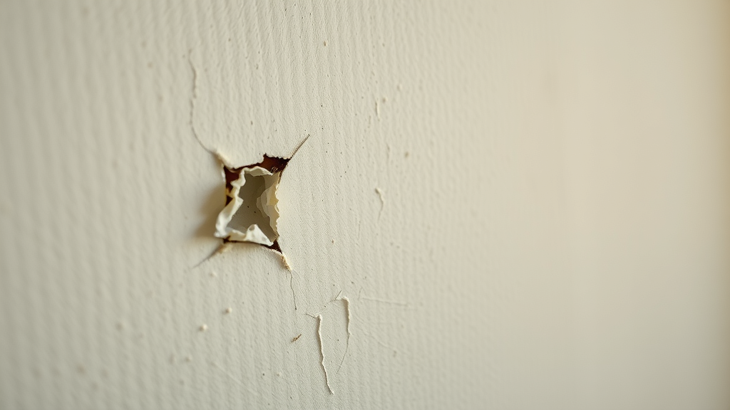 drywall nail pop close-up showing popped nail and cracked paint on drywall, why are my nails/screws popping out of the wall