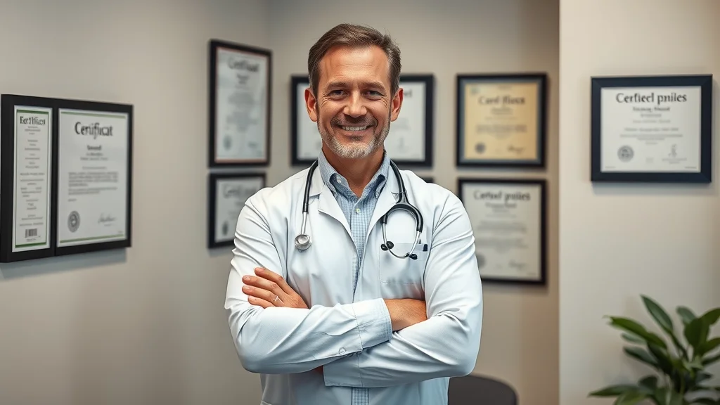 Confident, certified emergency chiropractor near me with credentials in clinic consultation nook