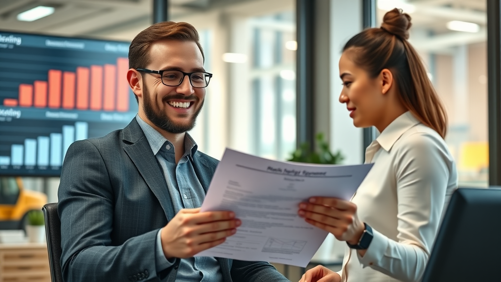 forklift equipment financing agreement, business owner reviewing monthly payments and tax deduction options