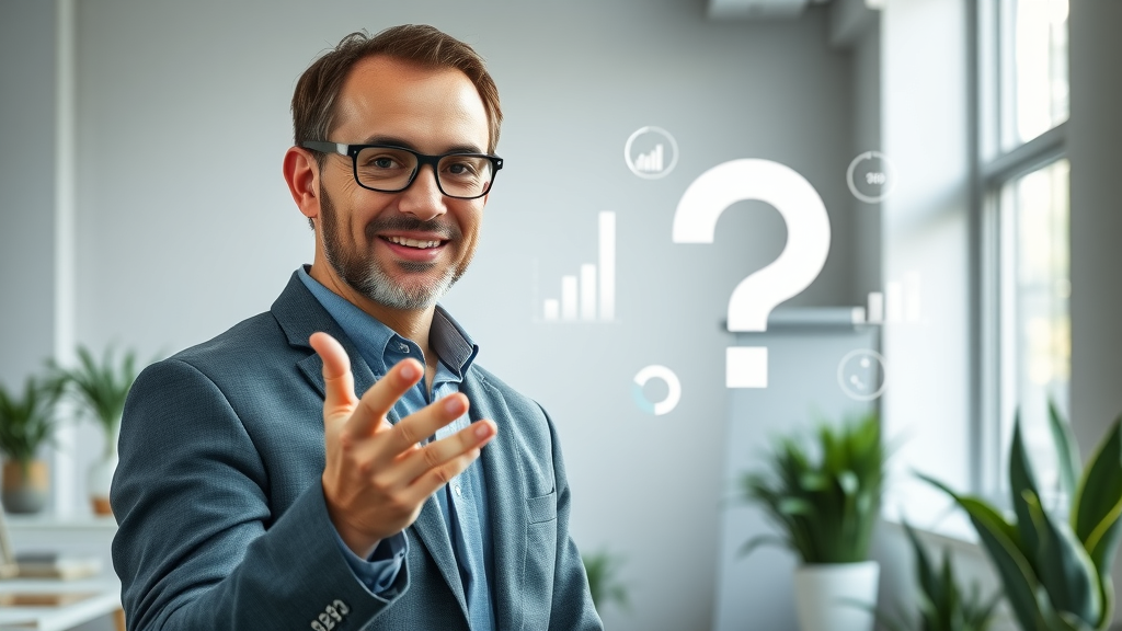 SEO expert answering FAQ about small business content traffic and SERP features