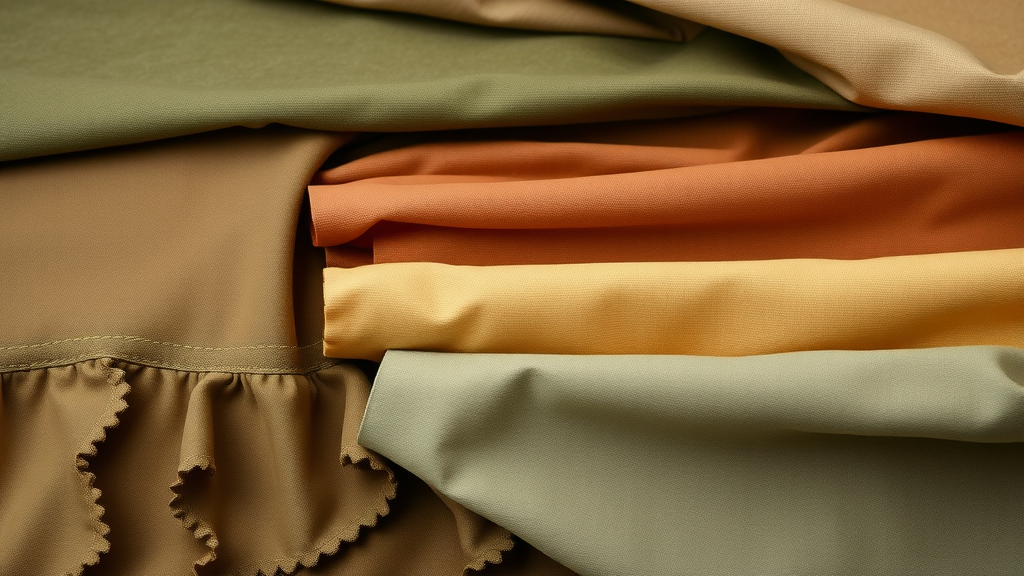 Different military tent materials displayed with texture comparisons
