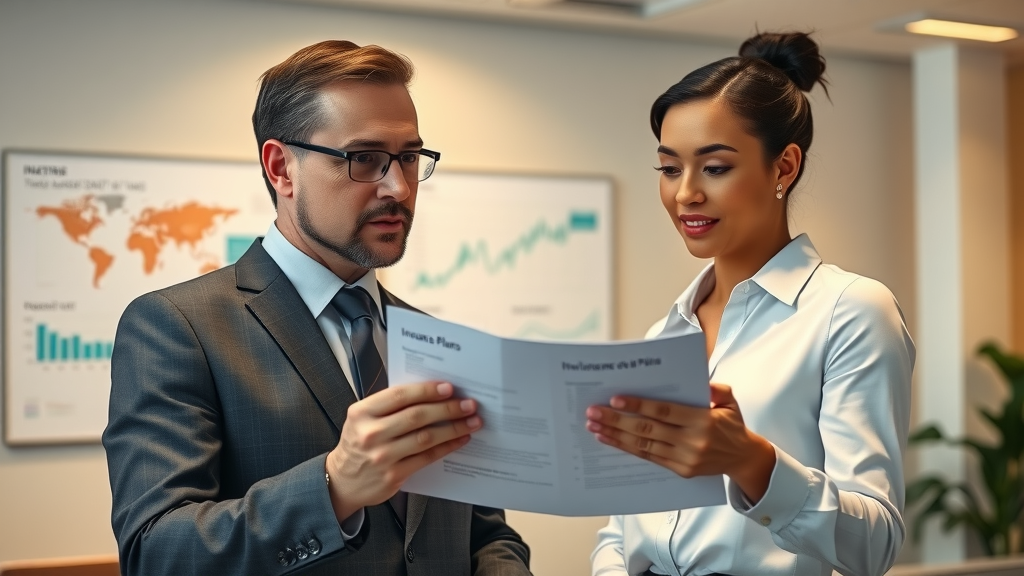 business people comparing umbrella insurance options