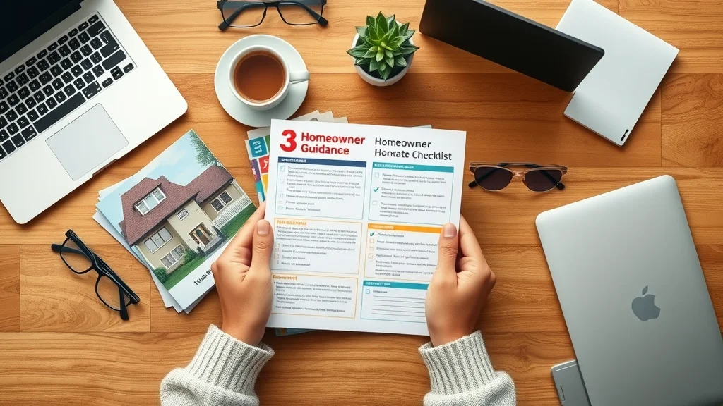 Photorealistic homeowner guidance kit for the covenant homeownership program, brochures, checklists, and motivational workspace