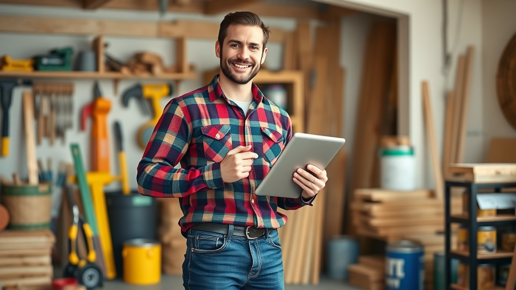 Handyman presenting a quote for services in Eugene