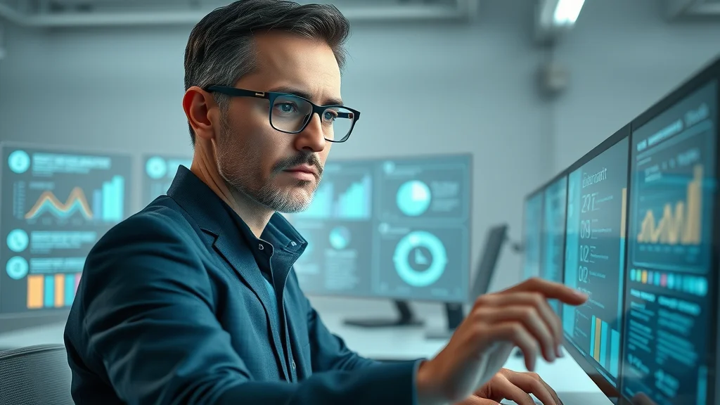 AI automation in professional services, professional using AI dashboard with workflows, futuristic photorealistic workspace