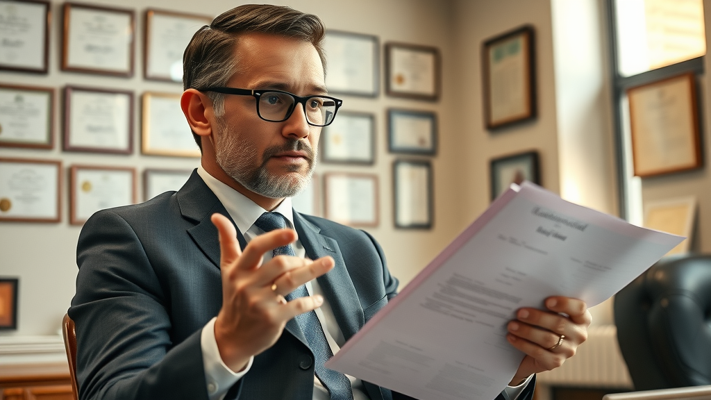 divorce mediation attorney prospect ct reviewing legal documents busy law office certificates