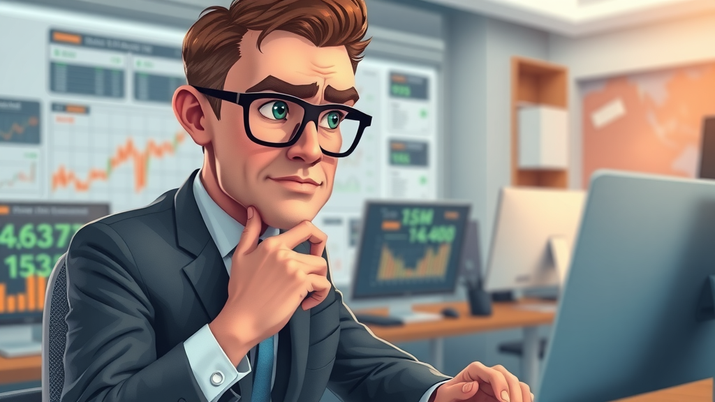 Professional investor analyzing estate market data with animated graphs