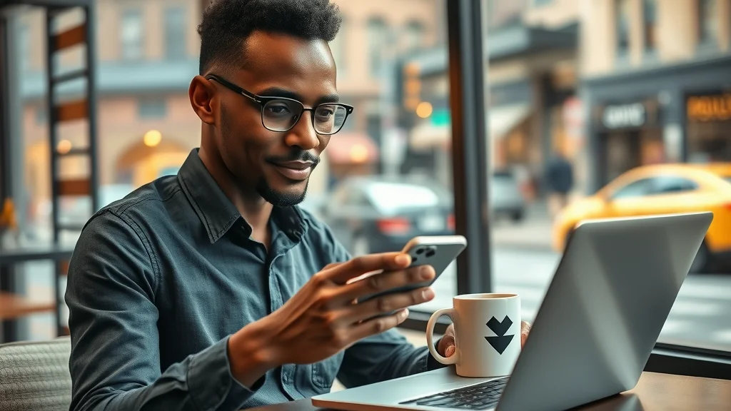 Modern Harlem business owner on smartphone, showing the current phase of harlem business history via technology and digital documentation.