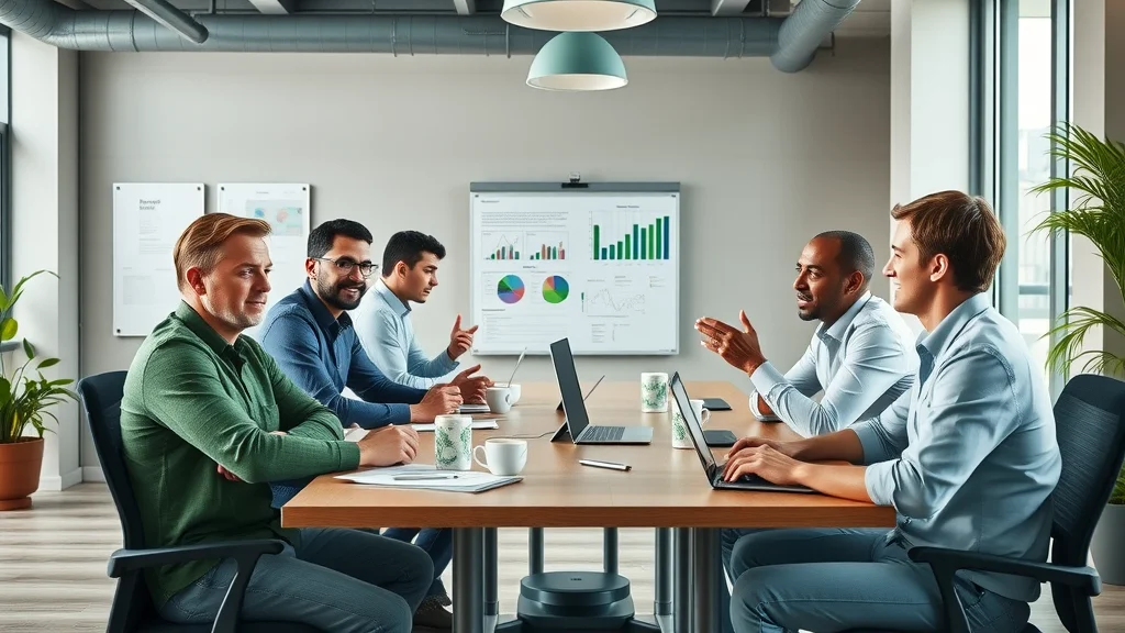 Growing business team discussing next financial strategy steps around a conference table as part of outsourced cfo services for business growth