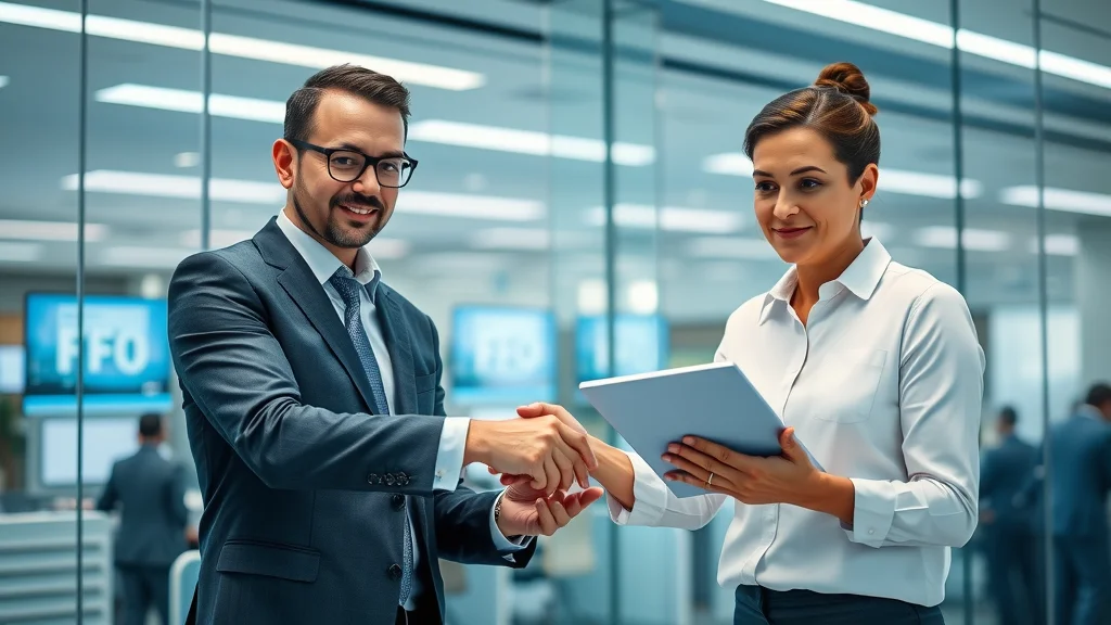 Business executives evaluating outsourced CFO service proposals with consultant