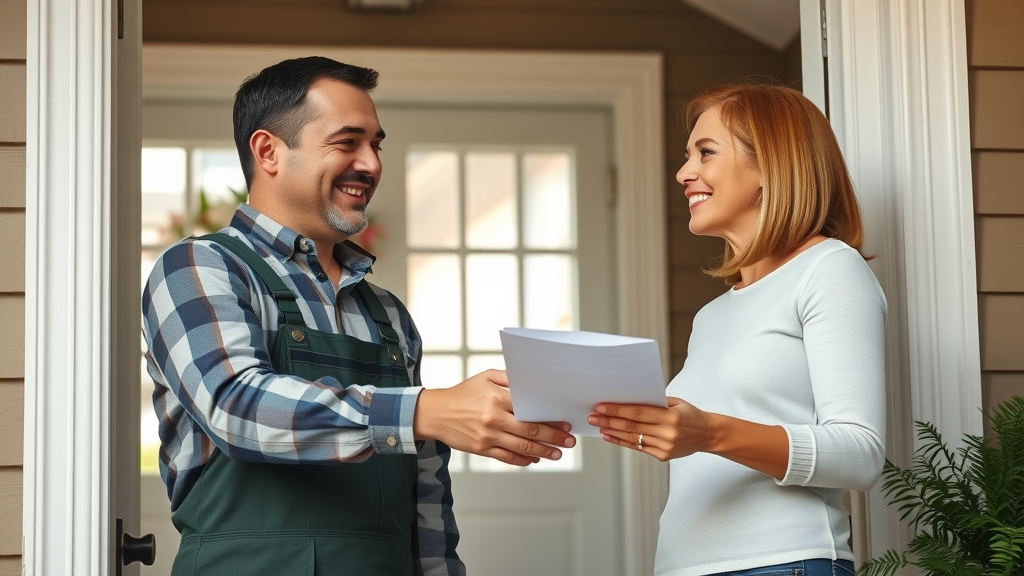 contractor and homeowner shaking hands after negotiating drywall repair costs, cost-saving wall repair