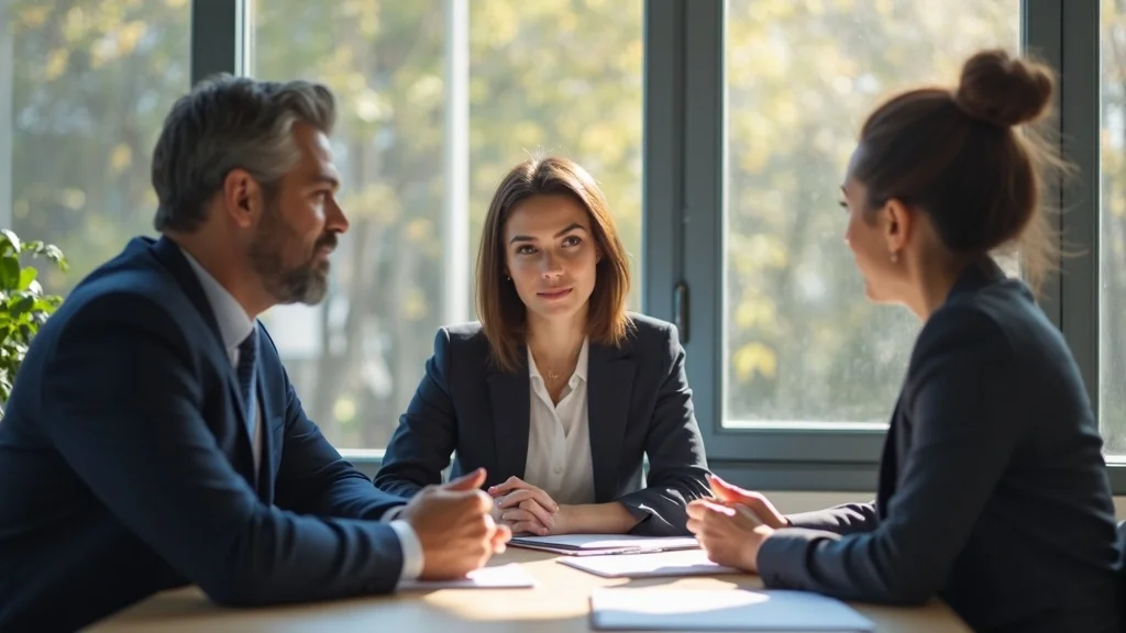 business owner discussing selling process with business broker in office