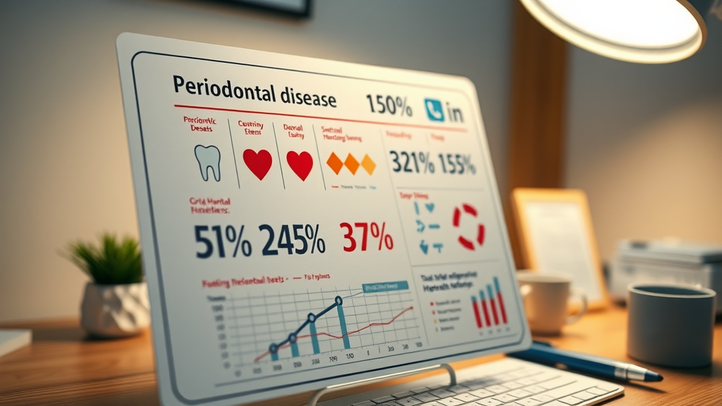 a chart showing the correlation between periodontal disease and systemic health issues, highlighting the importance of oral health for overall well-being.