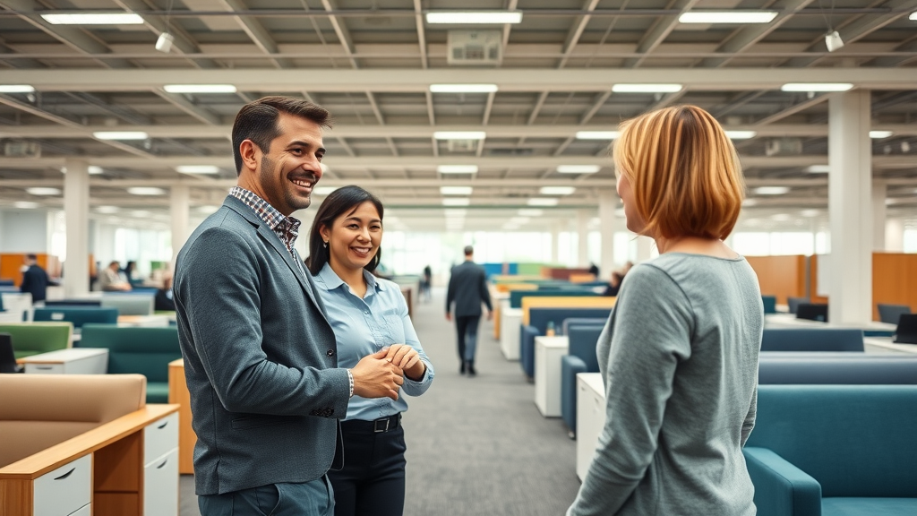 Quality office furniture at budget prices displayed in office showroom