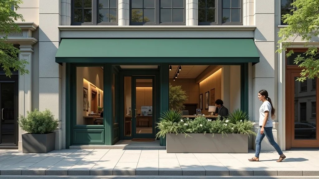 Small accounting office exterior, modern and welcoming, symbolic of reputation management for small businesses and accounting firms.