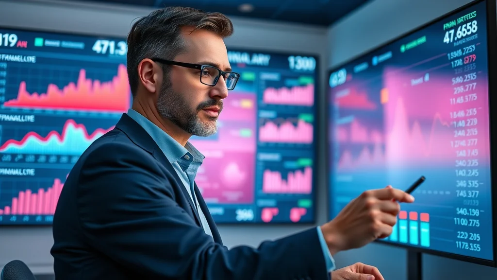Financial analyst reviewing customized CFO service dashboard with real-time report metrics