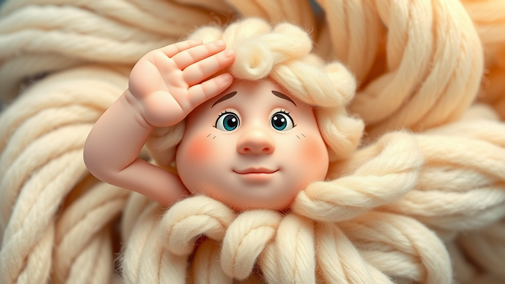 diagram of wool fibers, protective expression, microscopic viewpoint, 3D Cartoon, abstract textile background, highly detailed strands, vibrant colors, soft lighting, shot with a microscopic lens.