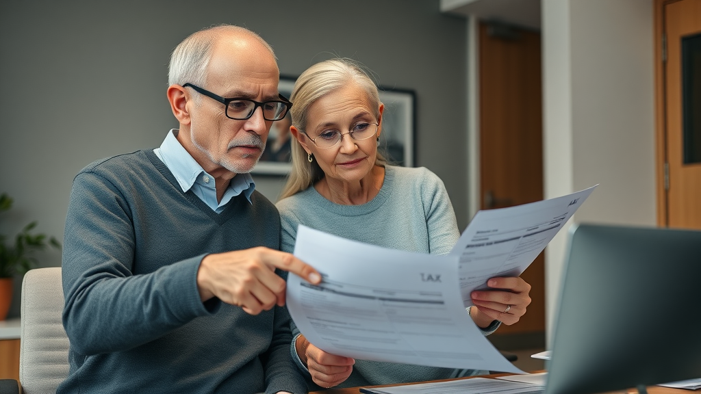 senior couple consulting tax advisor for supplementing social security, legal and tax considerations