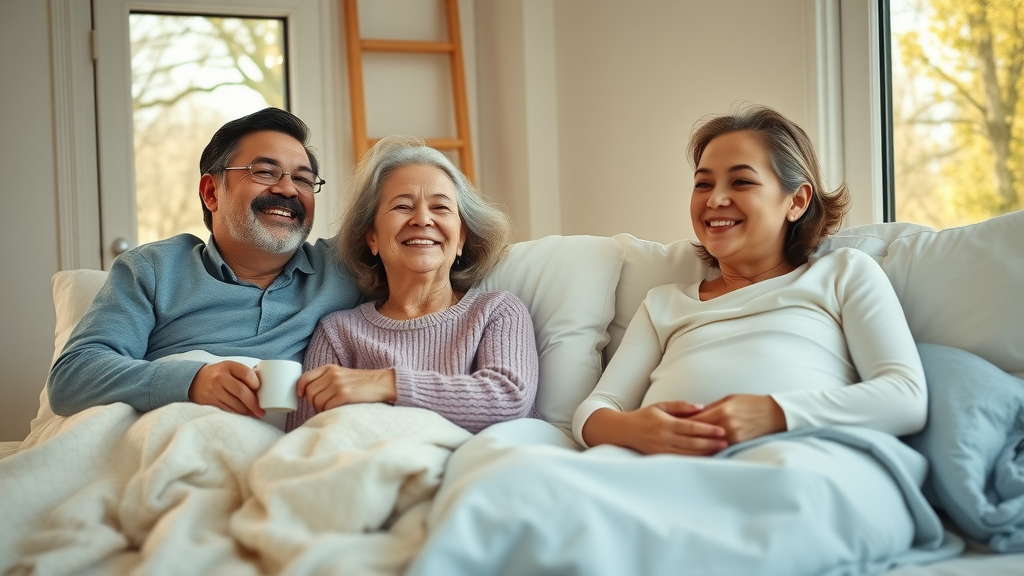 Well-rested family in Roswell GA enjoying the benefits of negative ion therapy for better sleep