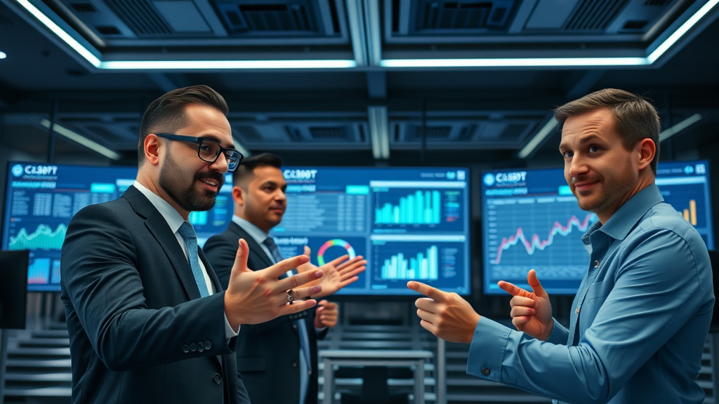 business professionals reviewing chatbot analytics, successful machine learning implementation in chatbots